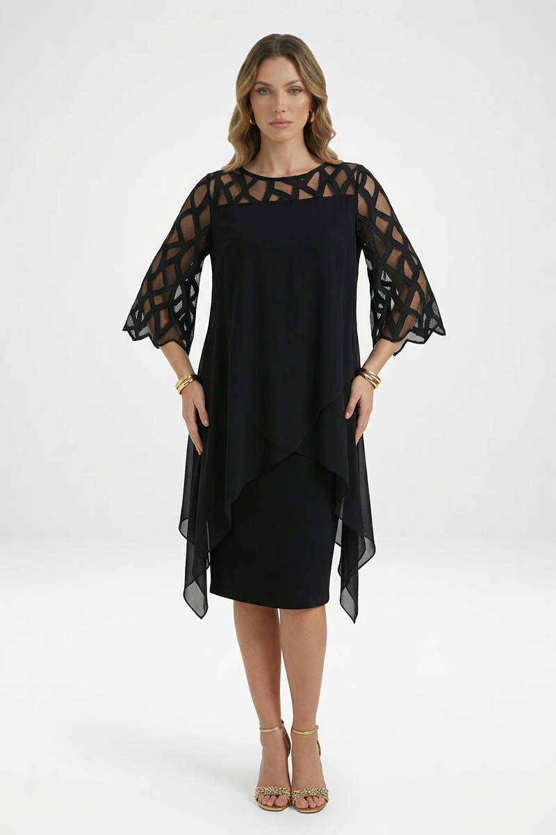 Timea | Layered Overlay Midi Dress