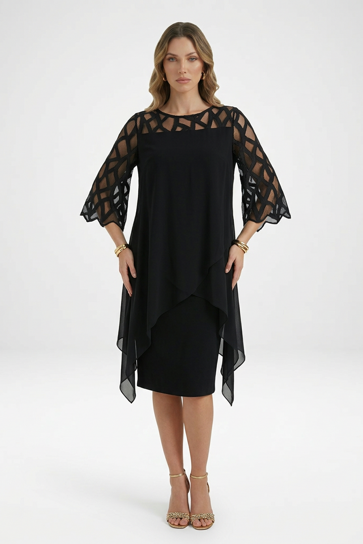 Timea | Layered Overlay Midi Dress