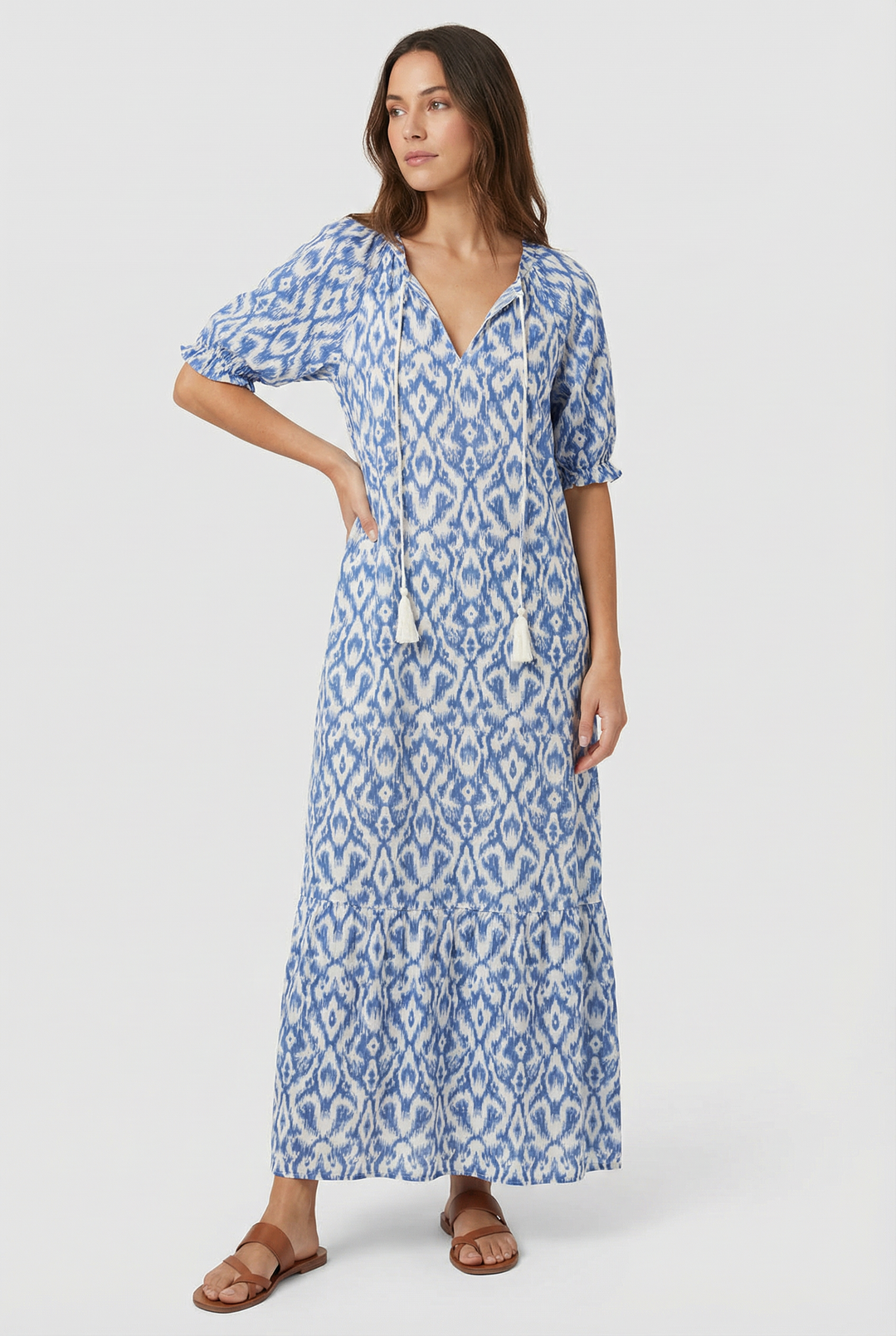 Denisa | V-Neck Floral Maxi Dress