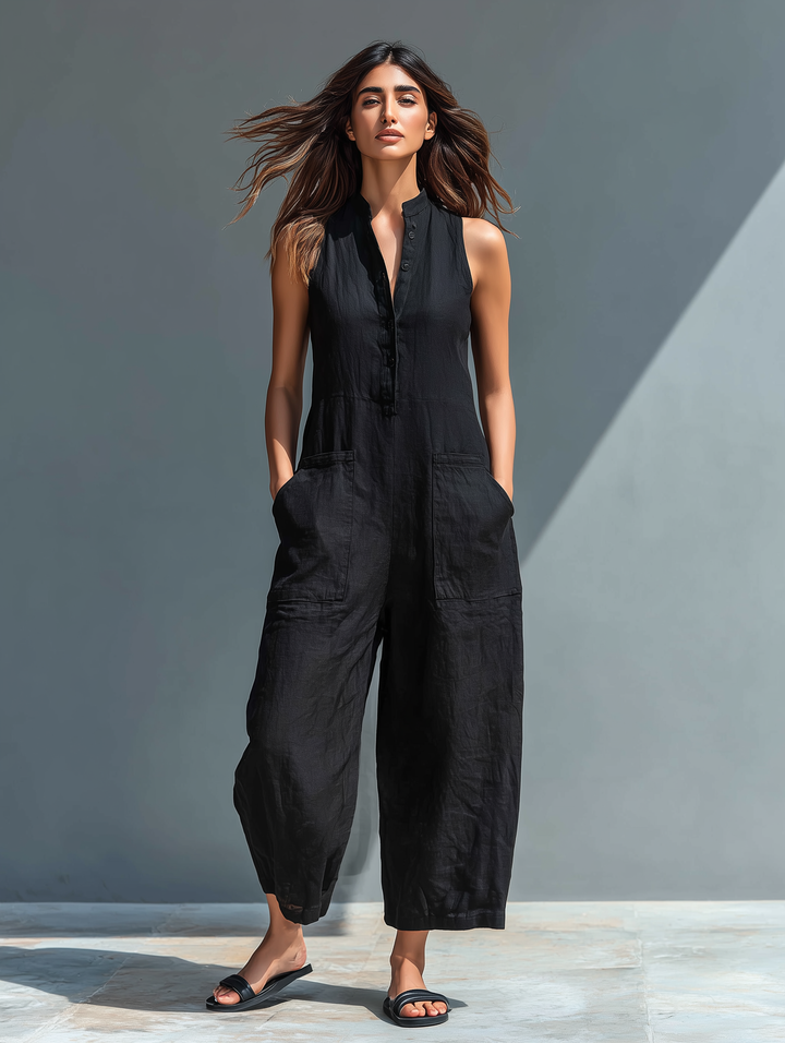 Brisa | Comfortable Sleeveless Jumpsuit with Front Buttons