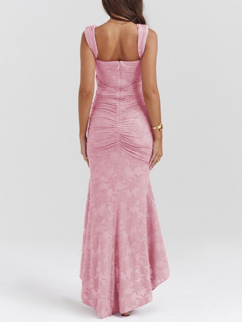 Natasha | Lace Midi Dress Featuring a Mermaid Train