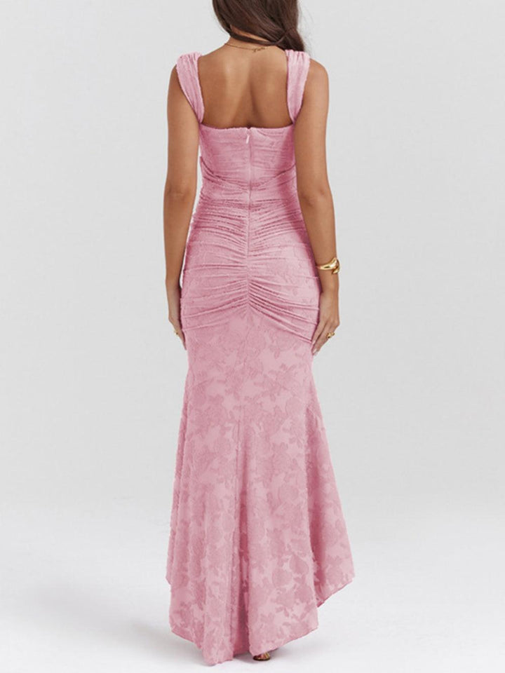 Natasha | Lace Midi Dress Featuring a Mermaid Train