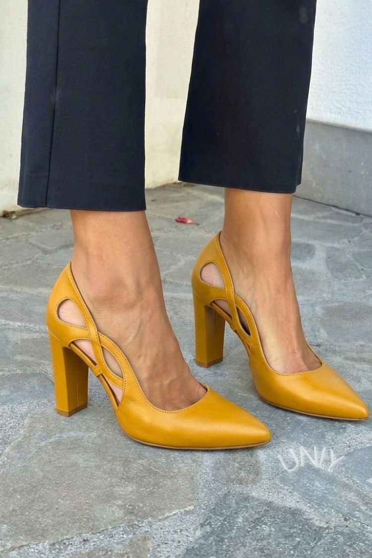 Amalia - Cut-Out Eco Leather Heels