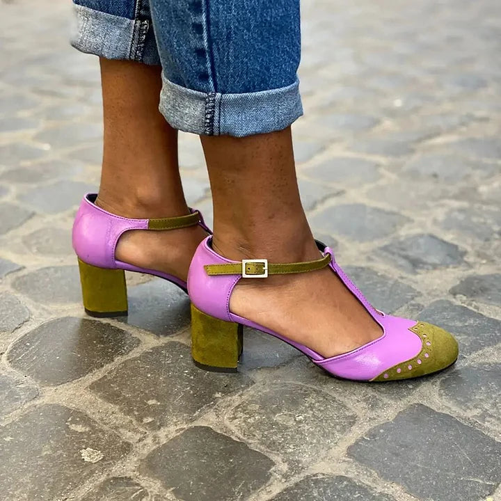Vantelle | T-BAR Heeled Sandals with Strap