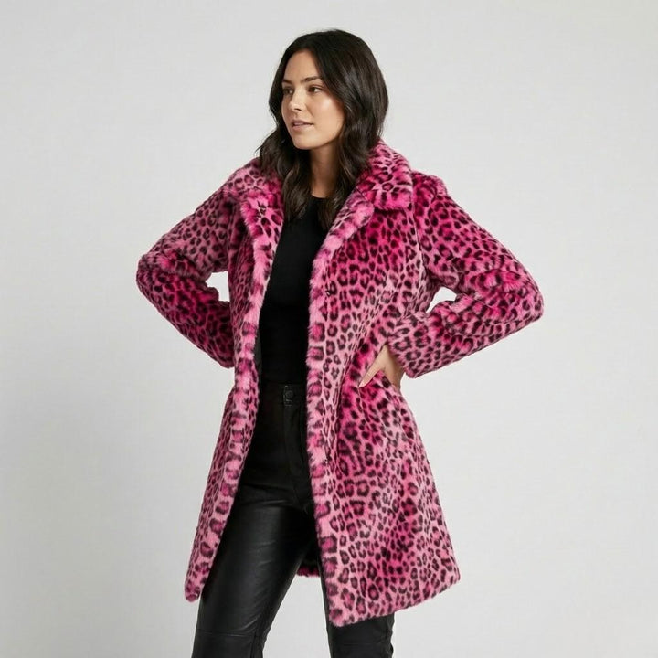 Straight-Cut Long Synthetic Fur Coat