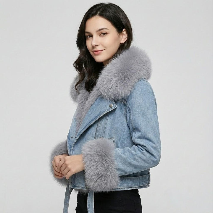 Tailored Short Jacket Crafted from Faux Fur