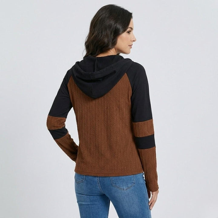 Half-Zip Textured Hoodie