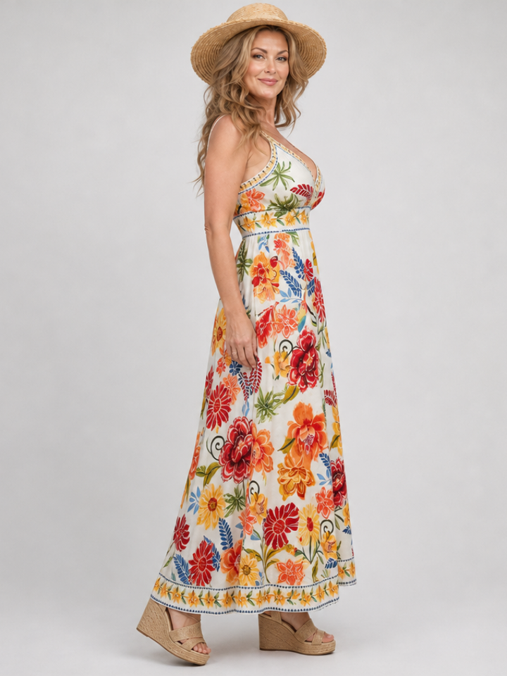 Maribel | Midi Sleeveless Dress with Empire Design