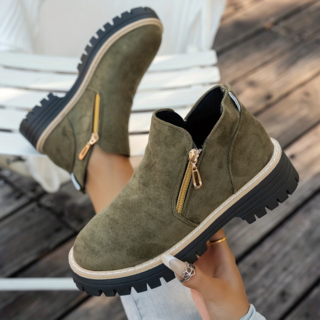 Double Zip Ankle Boots