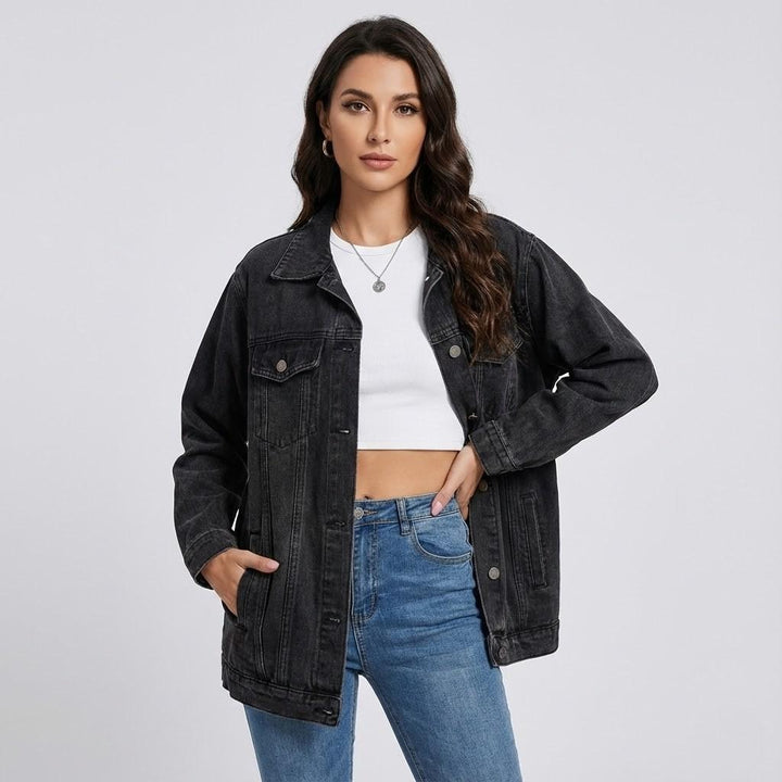 Urban-Style Oversized Denim Jacket