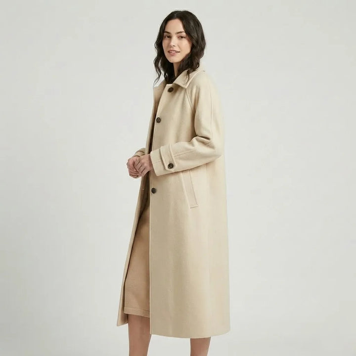 Timeless Straight-Cut Long Wool Blend Coat