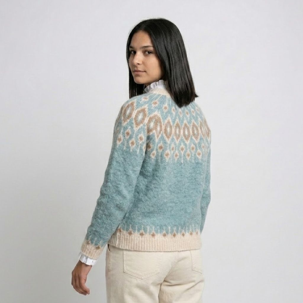 Traditional Pattern Knitted Acrylic Sweater