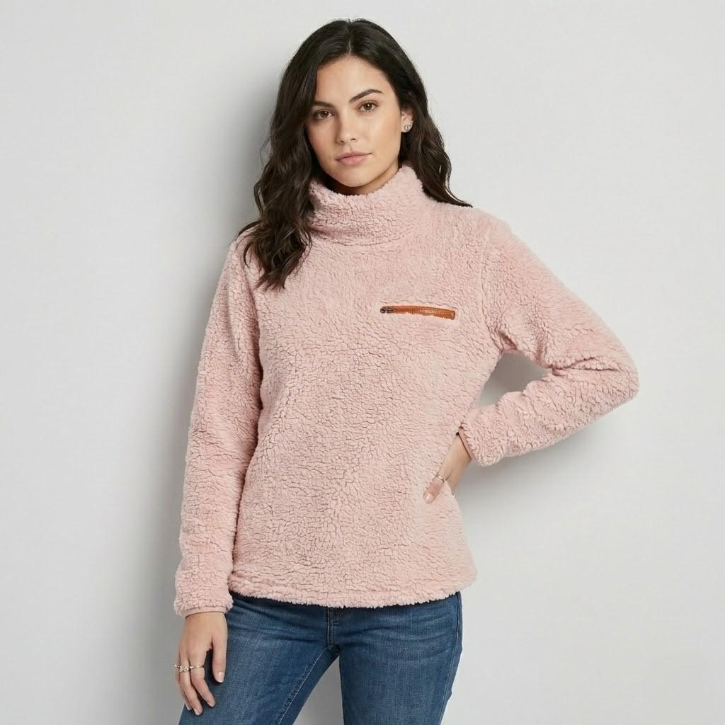 Cozy Fleece Hoodie Featuring a Zippered Pocket