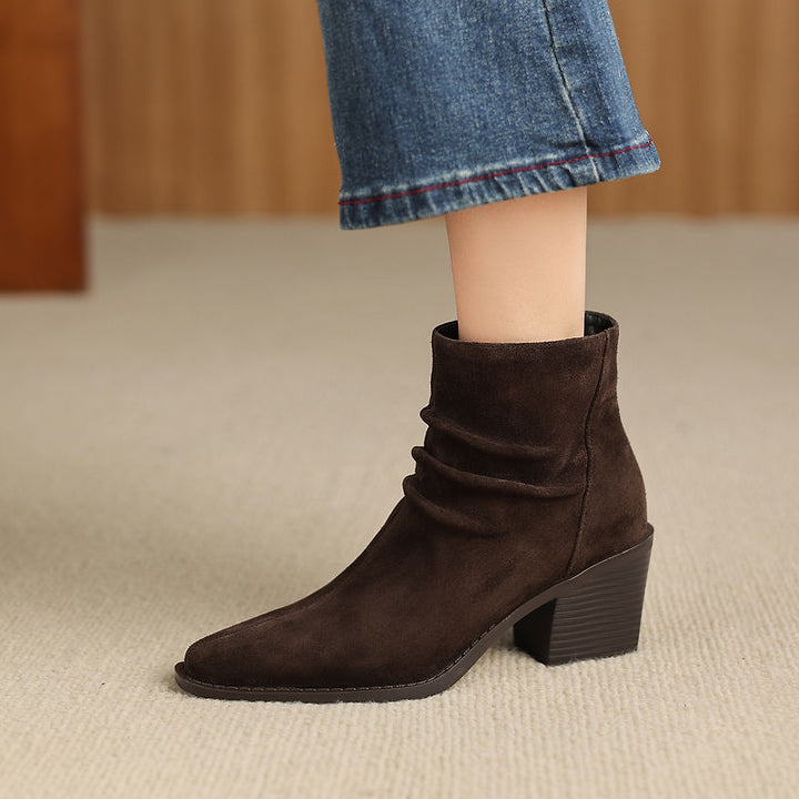 Meren Genuine Suede Ankle Boots
