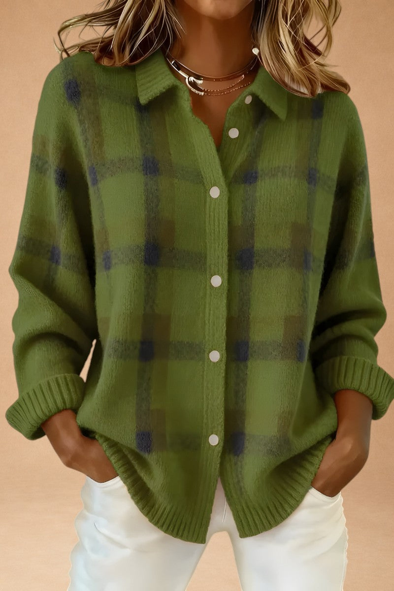 Katerina - Retro Wool Handcrafted Sweater with Contrast