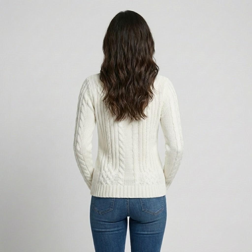 Fitted Cable Knit Sweater