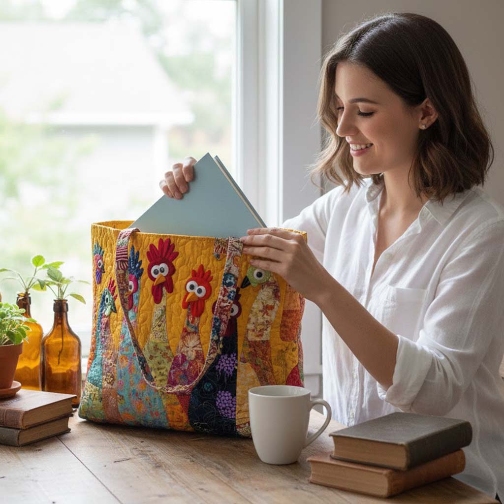 Funky Chicken Tote Bag with Blanket GFTOHD7929
