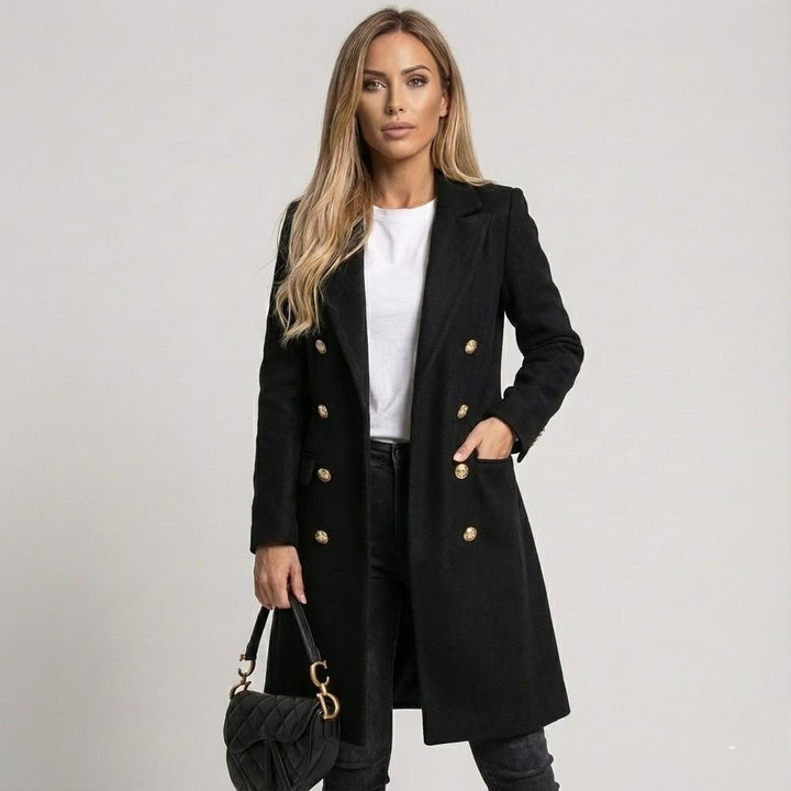 Soft Polyester Blend Long Trench Coat with Adjustable Belt