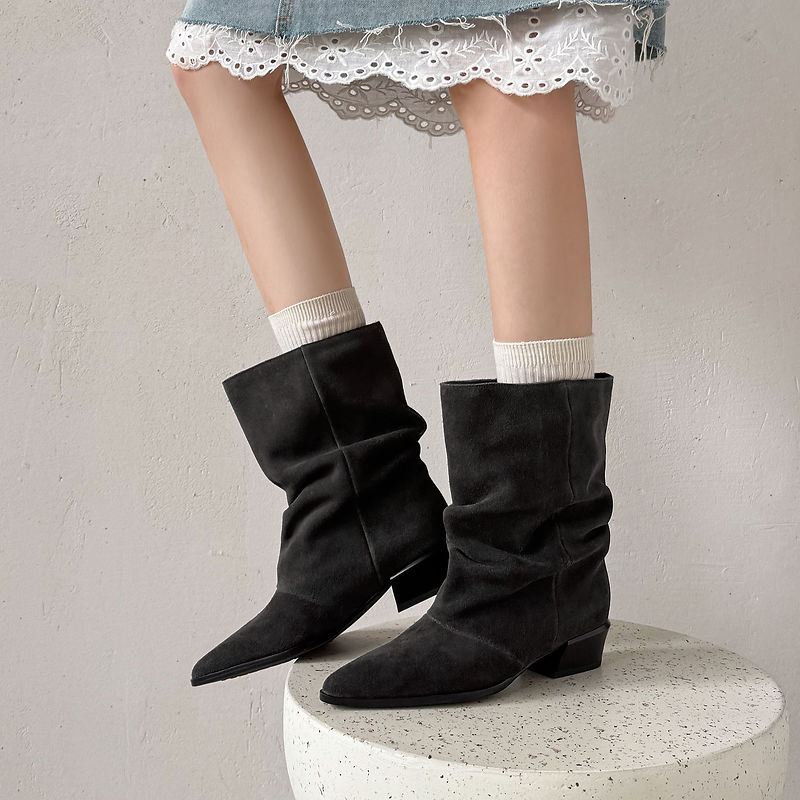 Delia Genuine Leather Mid-Calf Boots