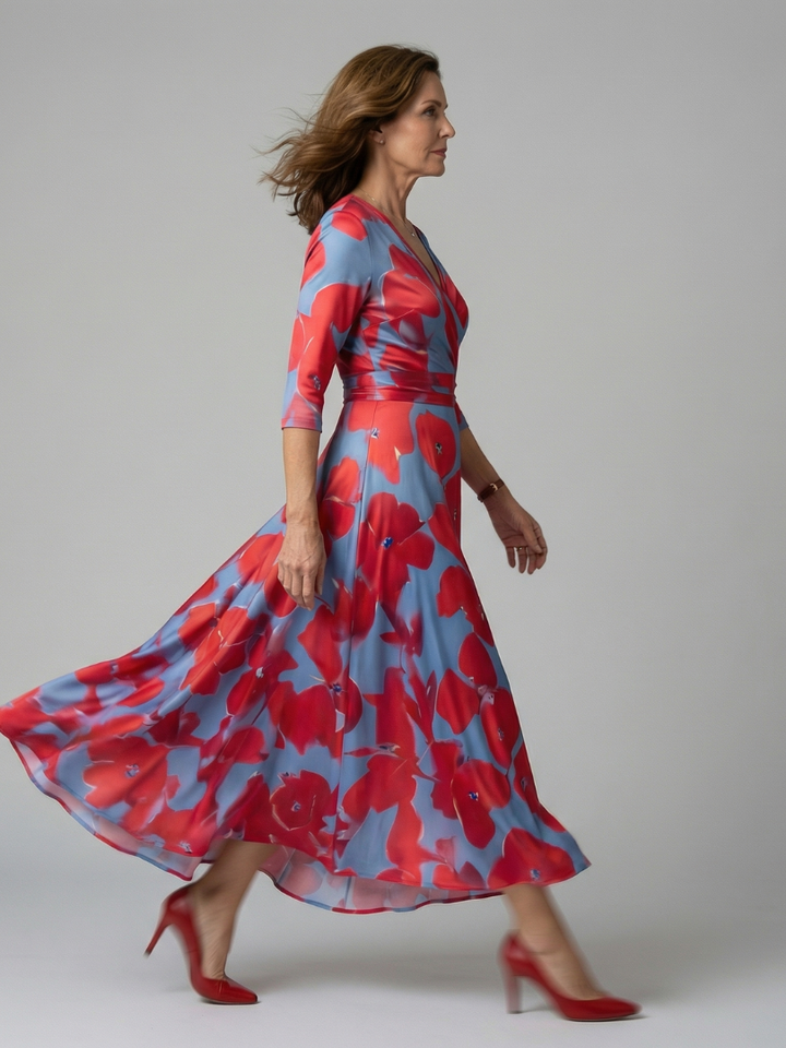 Luna | Floral Cross-Back Maxi Dress