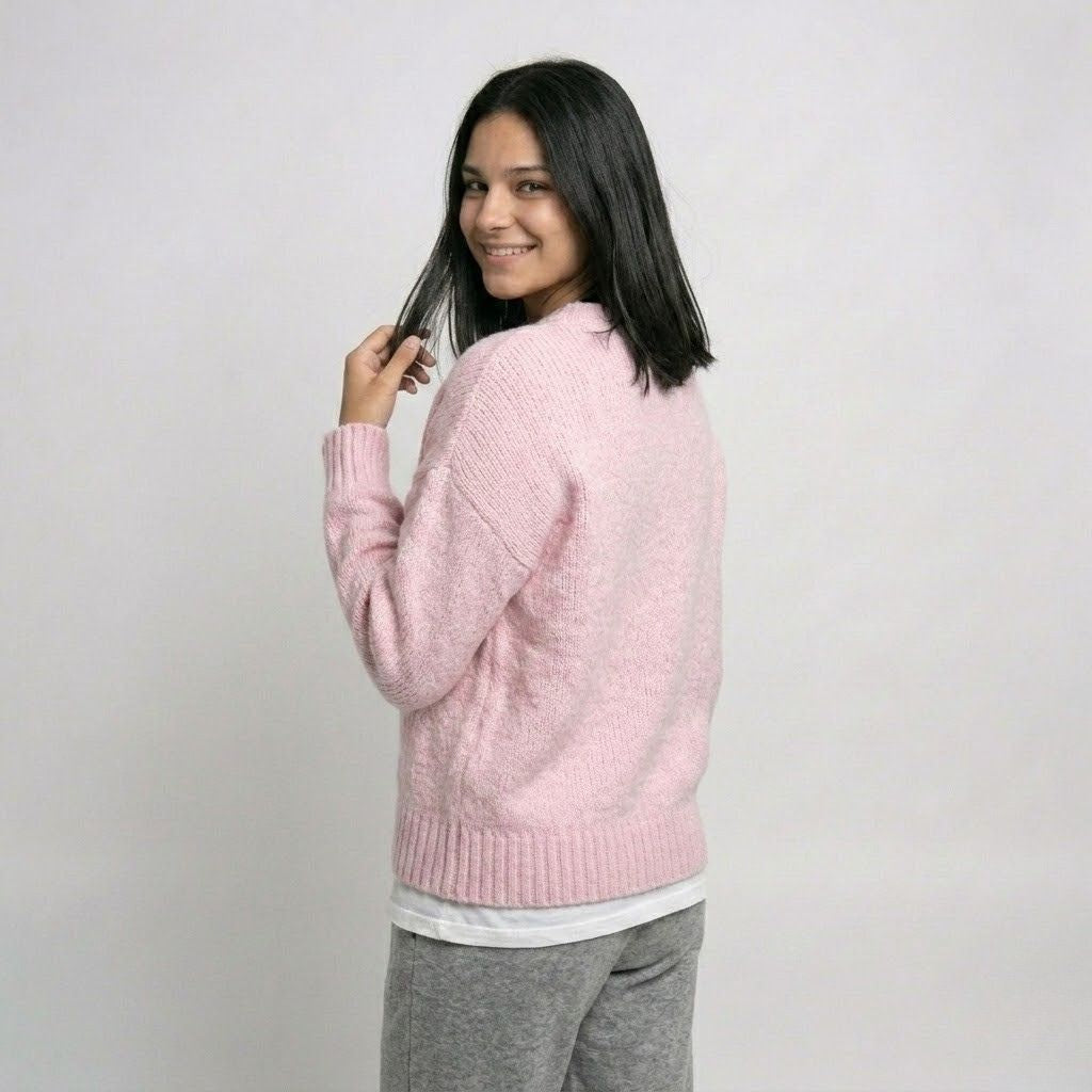 Cozy Oversized Knit Sweater in Acrylic-Polyester Blend