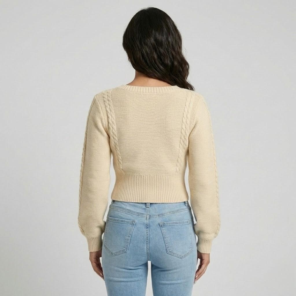 Fitted Cable Knit Sweater