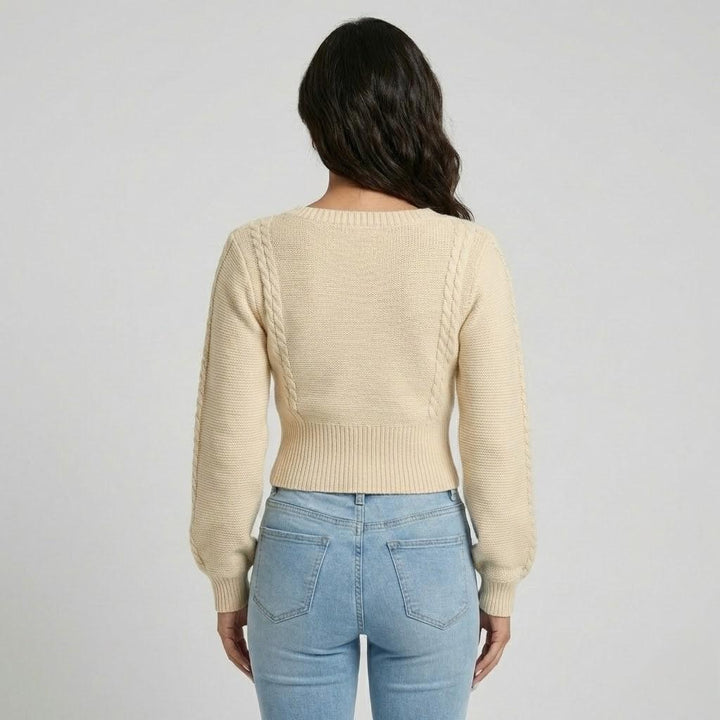 Fitted Cable Knit Sweater