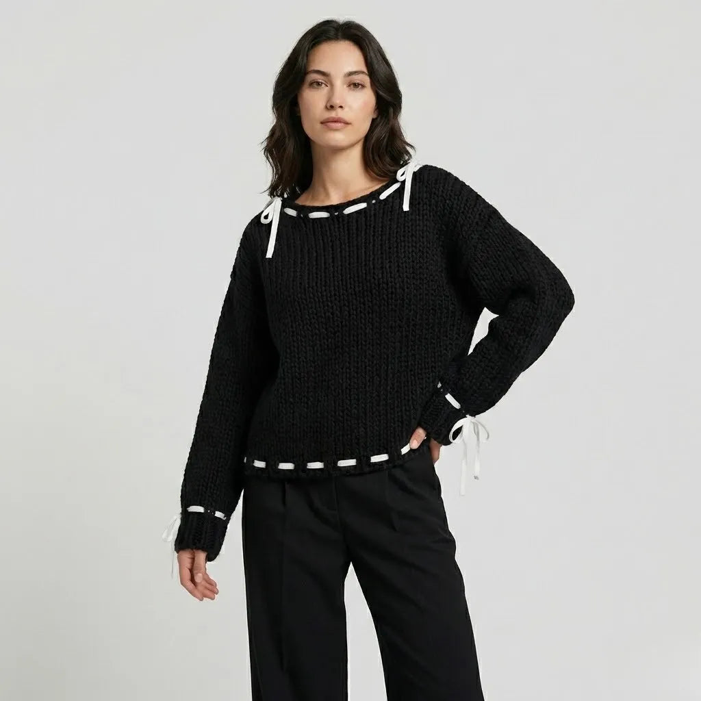 Cozy Wide-Cut Knitted Sweater for Daily Comfort
