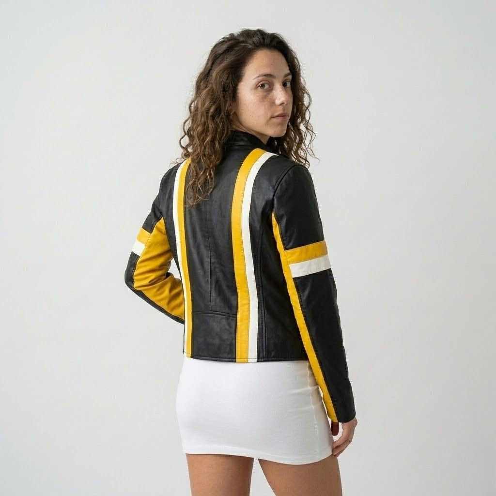 Short Jacket with Front Closure and Contrasting Accents
