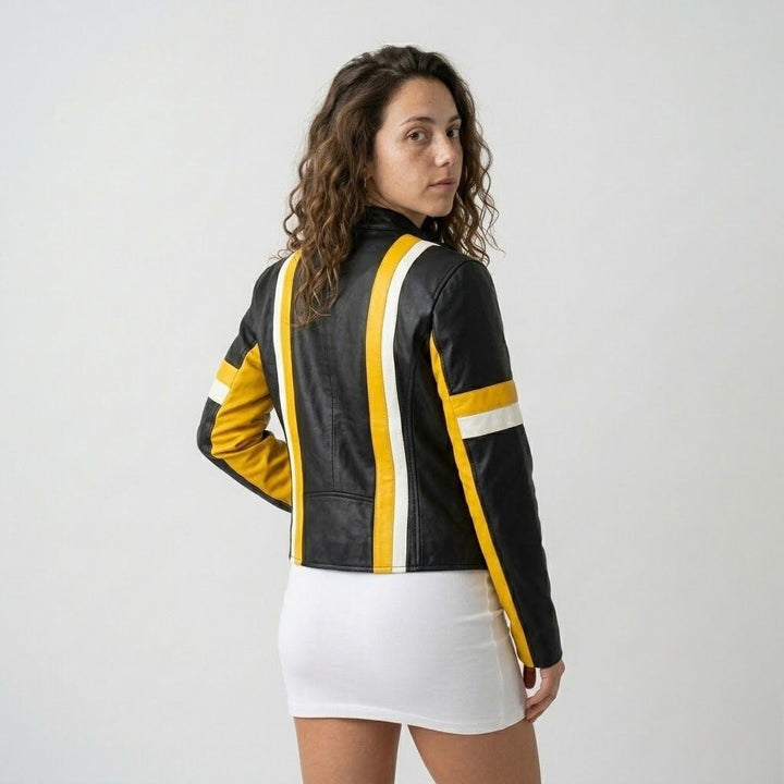 Short Jacket with Front Closure and Contrasting Accents