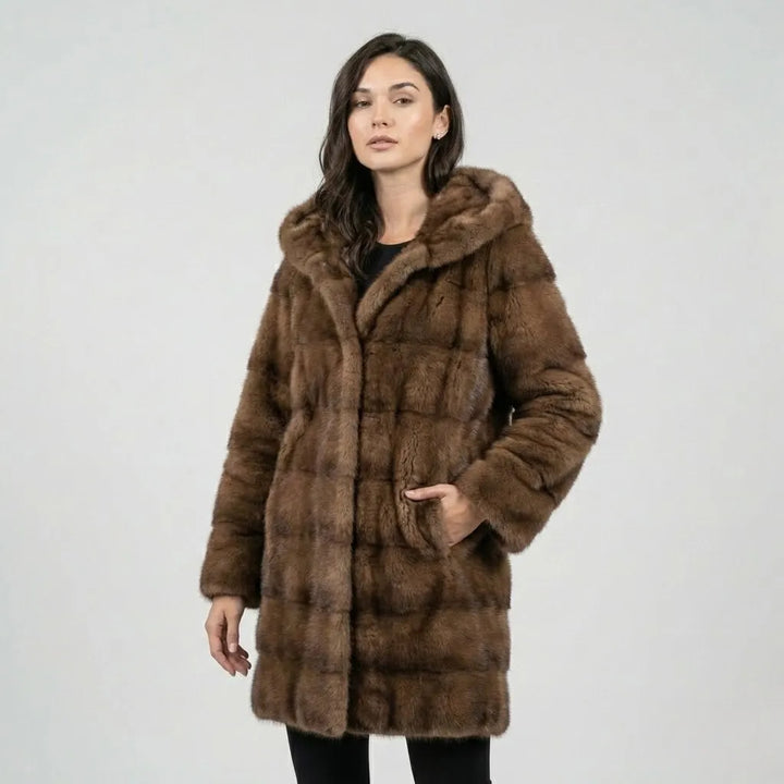 Cozy Oversized Hooded Synthetic Fur Coat