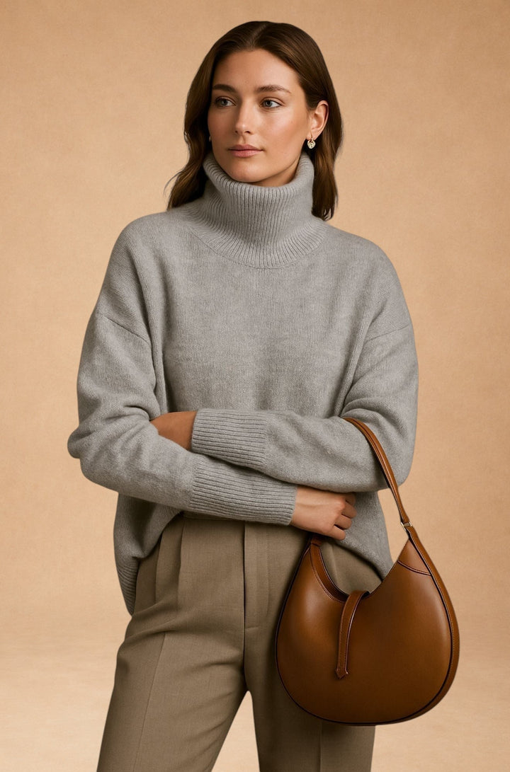 Sixtine™ Women's Roll Neck Sweater - Soft Elegance