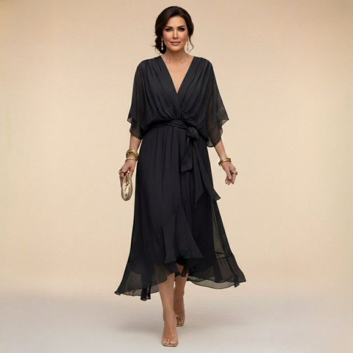 Rebecca | V-Cut Midi Dress