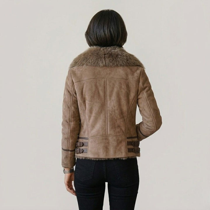 Asymmetrical Detail Short Structured Polyester Jacket