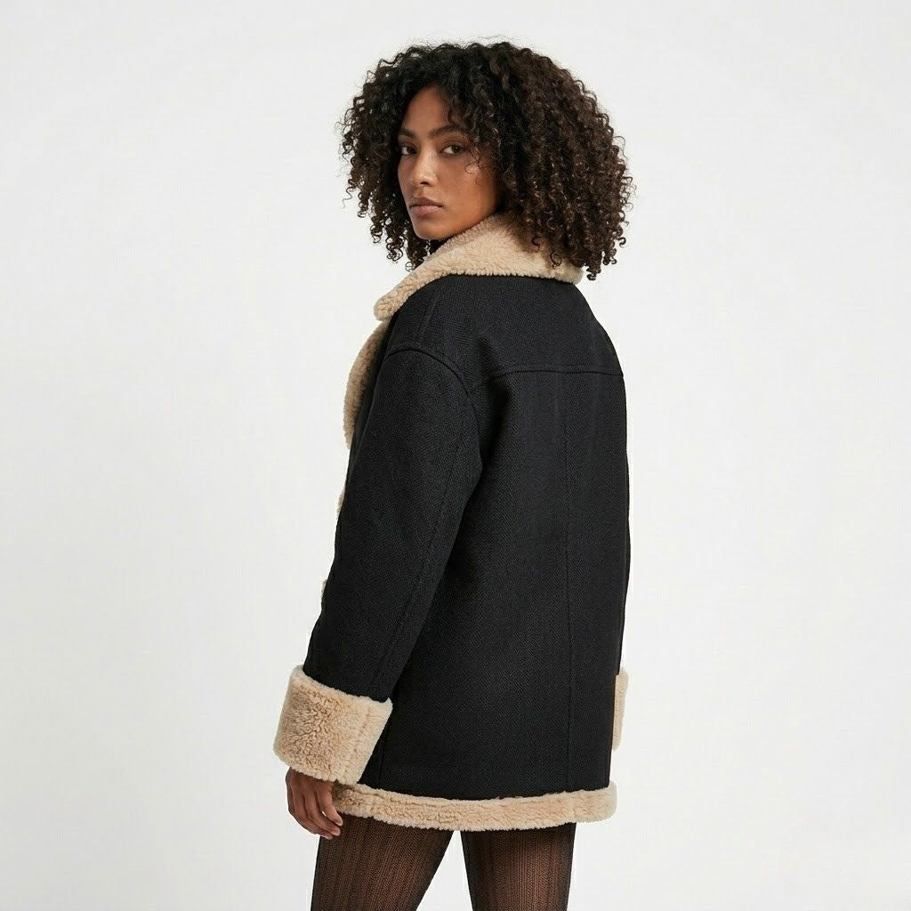 Tailored Coat with Oversized Collar