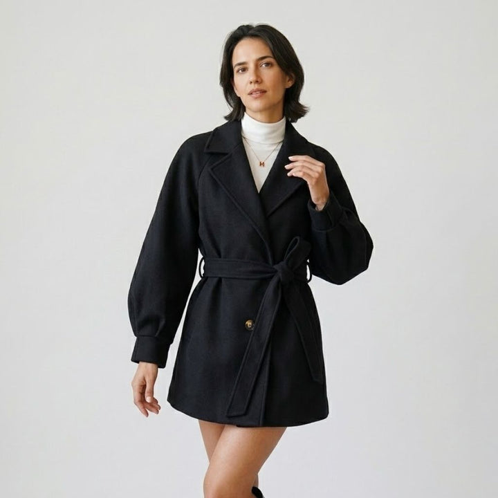 Adjustable-Belt Short Polyester Jacket