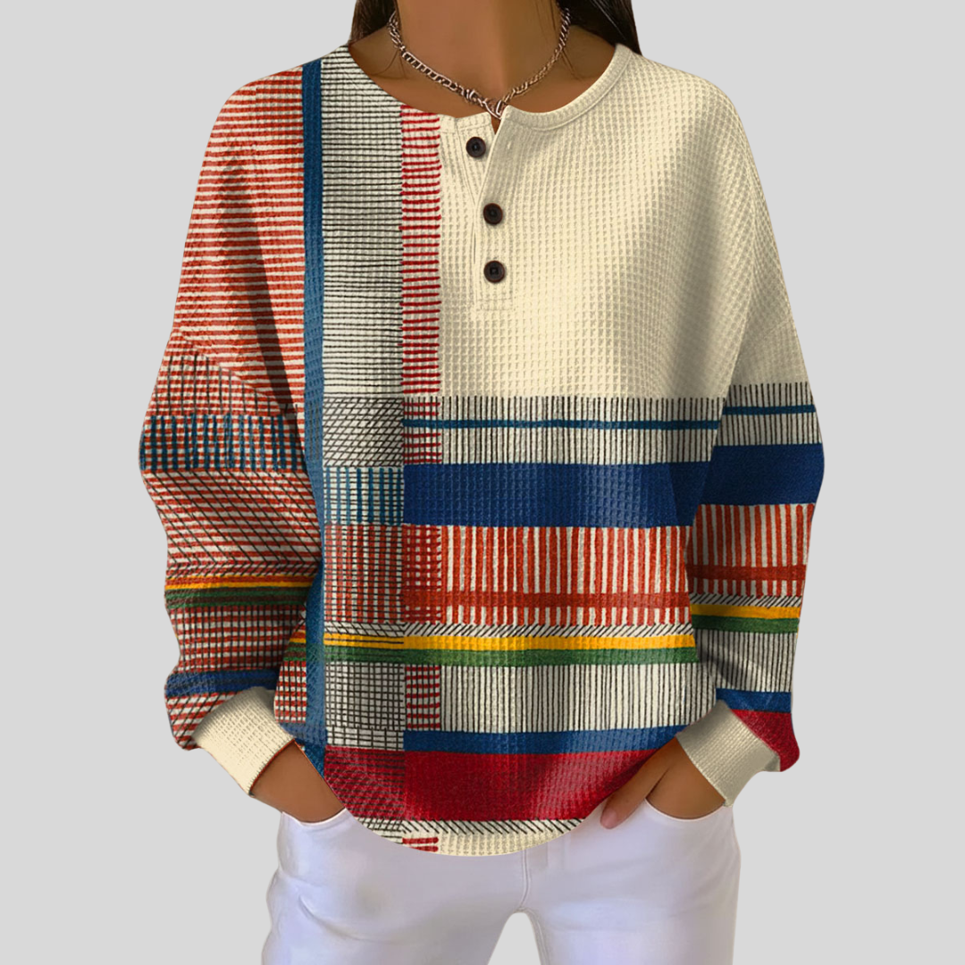 Gonneke | Vibrant Multicolor Henley Shirt