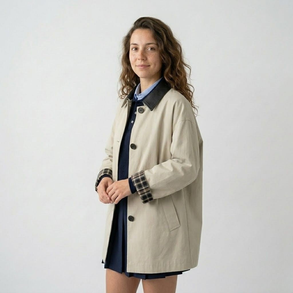 Relaxed Fit Double-Breasted Structured Jacket