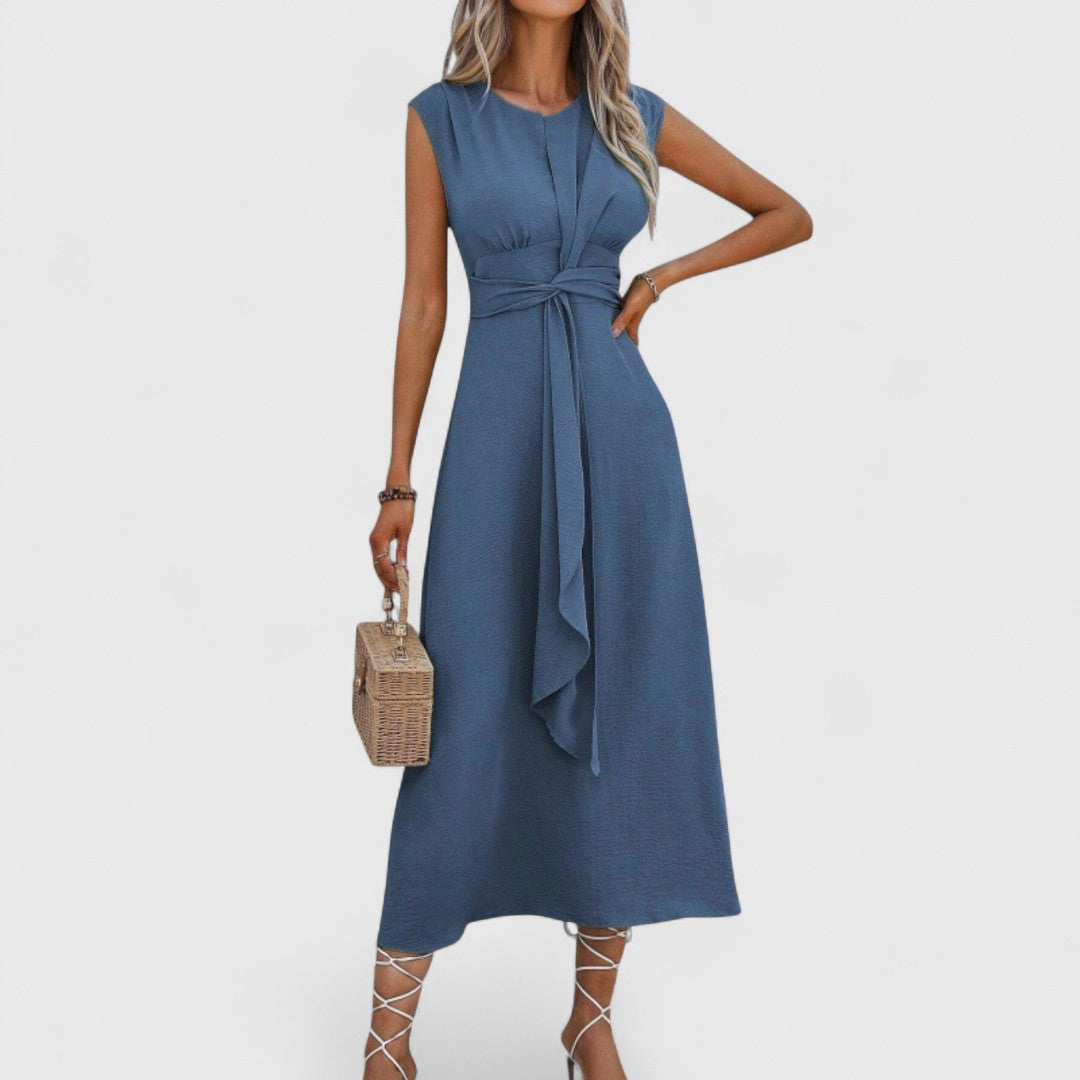 Penelope - Sleeveless Airy Maxi Dress with a Flattering Round Neckline