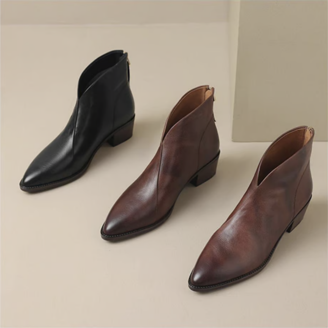Eleni - Elegant Ankle Boots with Low Heel