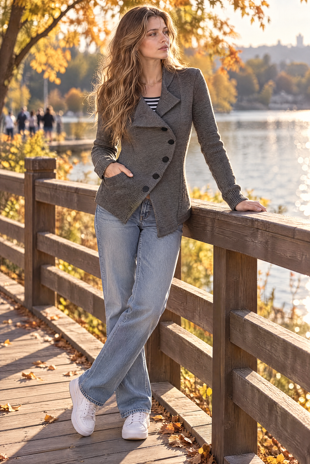 Retro Asymmetrical Knit Cardigan