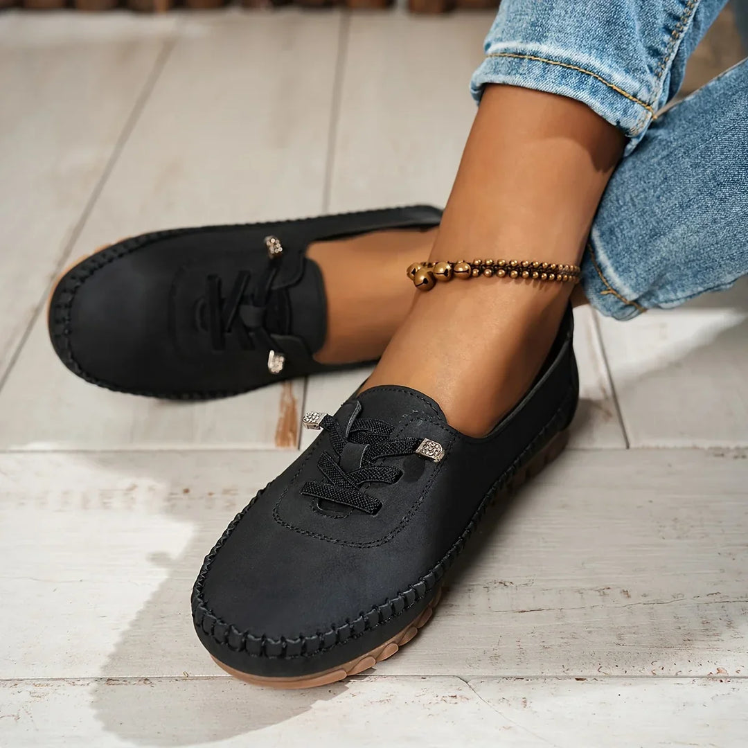 Women’s Anatomically Designed Moccasins with Elegant Stitch Detail