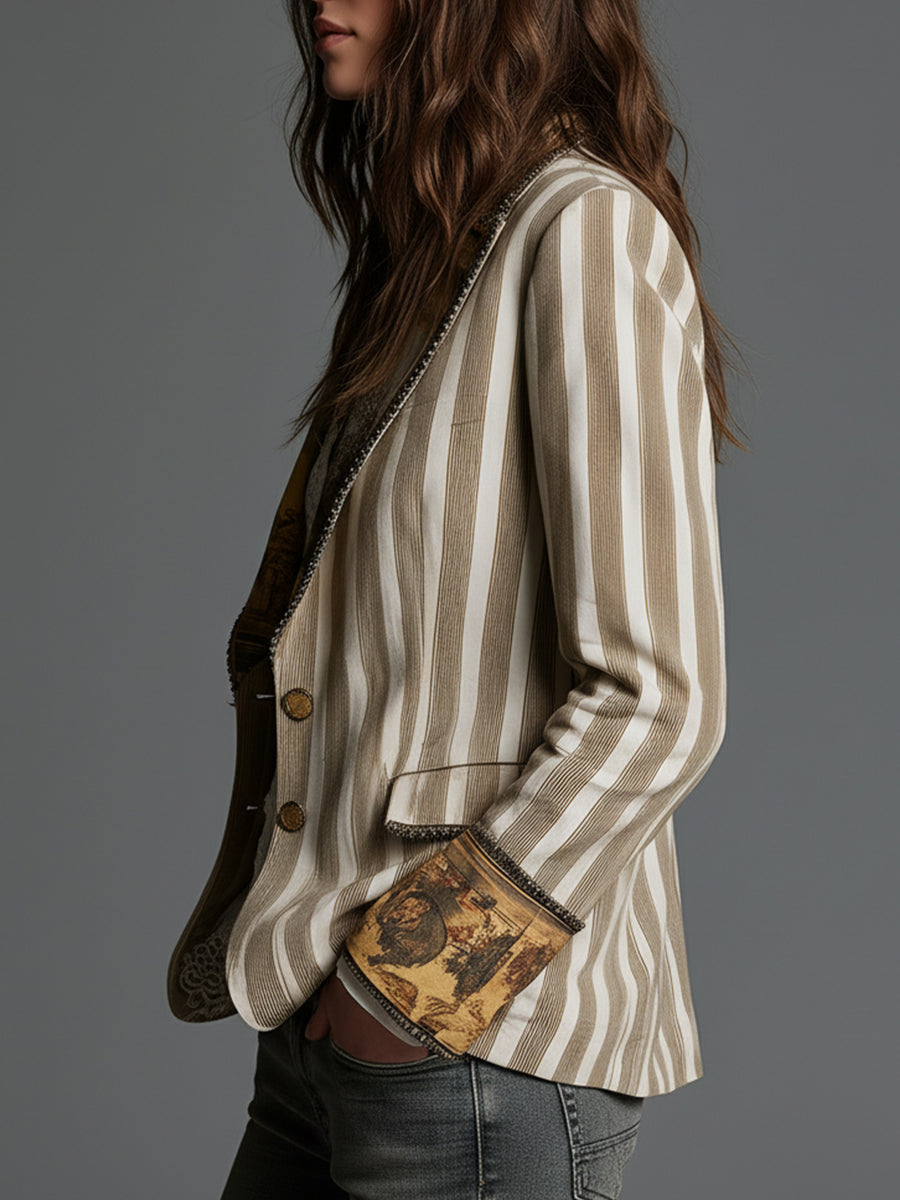 Roberta | Striped Artistic Blazer