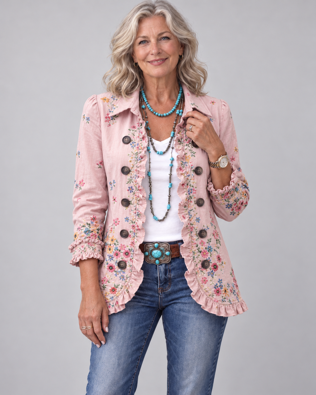 Eimear | Blazer in Rose with Florals