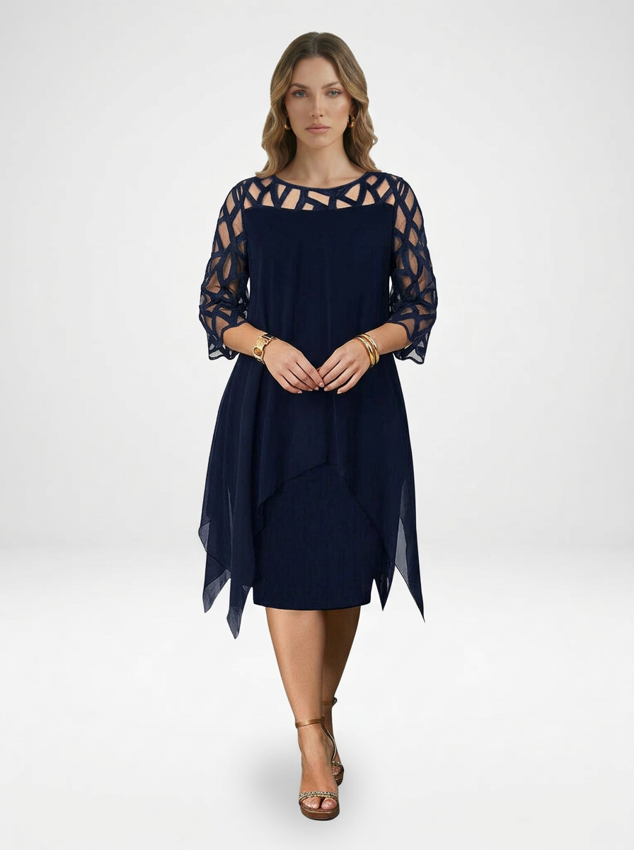 Timea | Layered Overlay Midi Dress