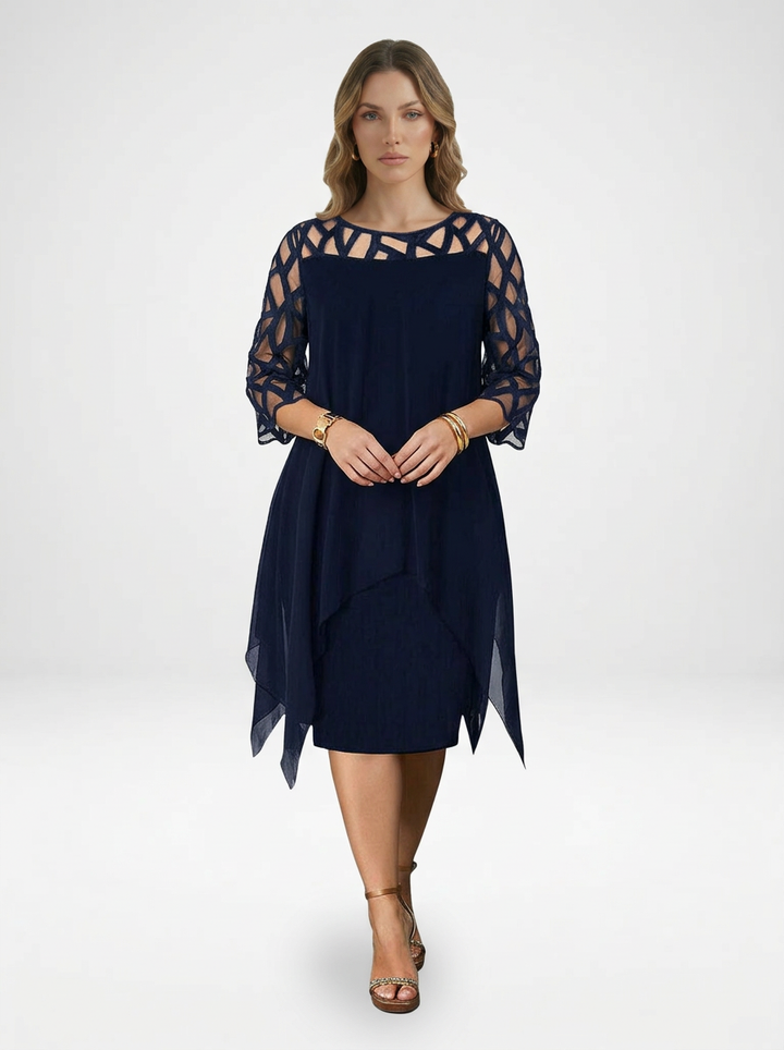 Timea | Layered Overlay Midi Dress