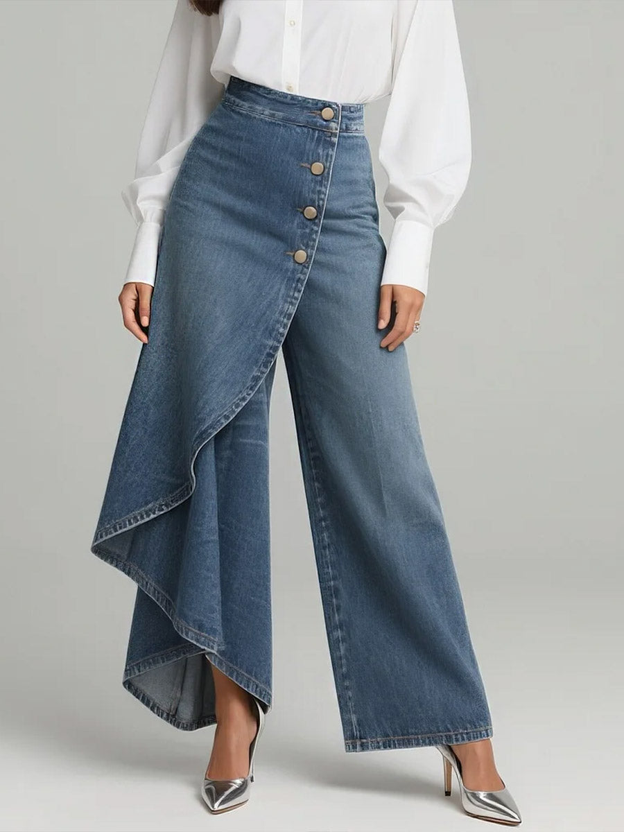 Martina | High-Waisted Jeans with Wide Legs, Relaxed Fit in Elegant Design