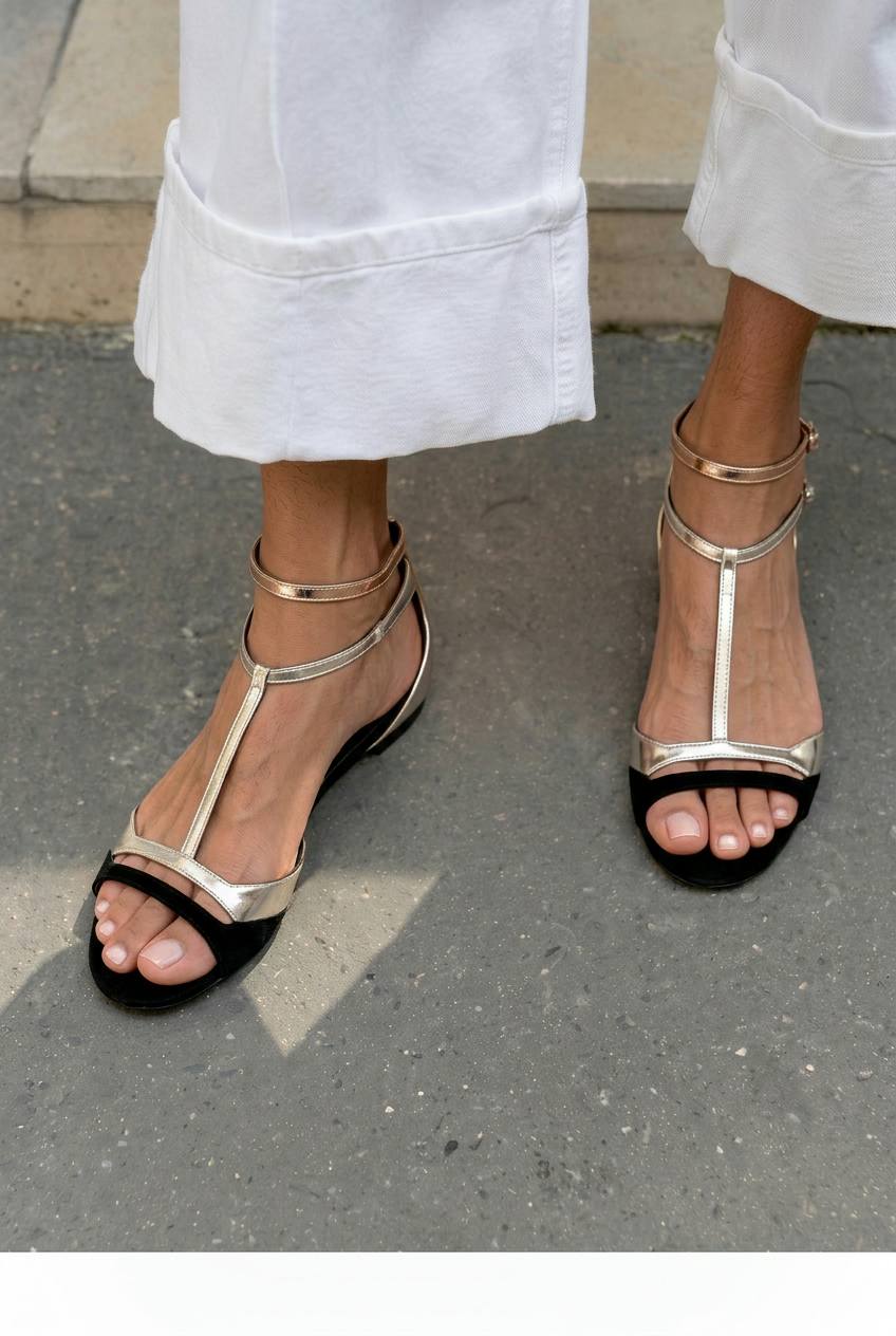 Verinha - Metallic Sandals for a Touch of Elegance