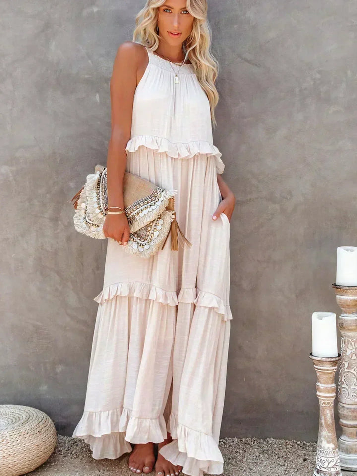 Long Dress in Coral Colour