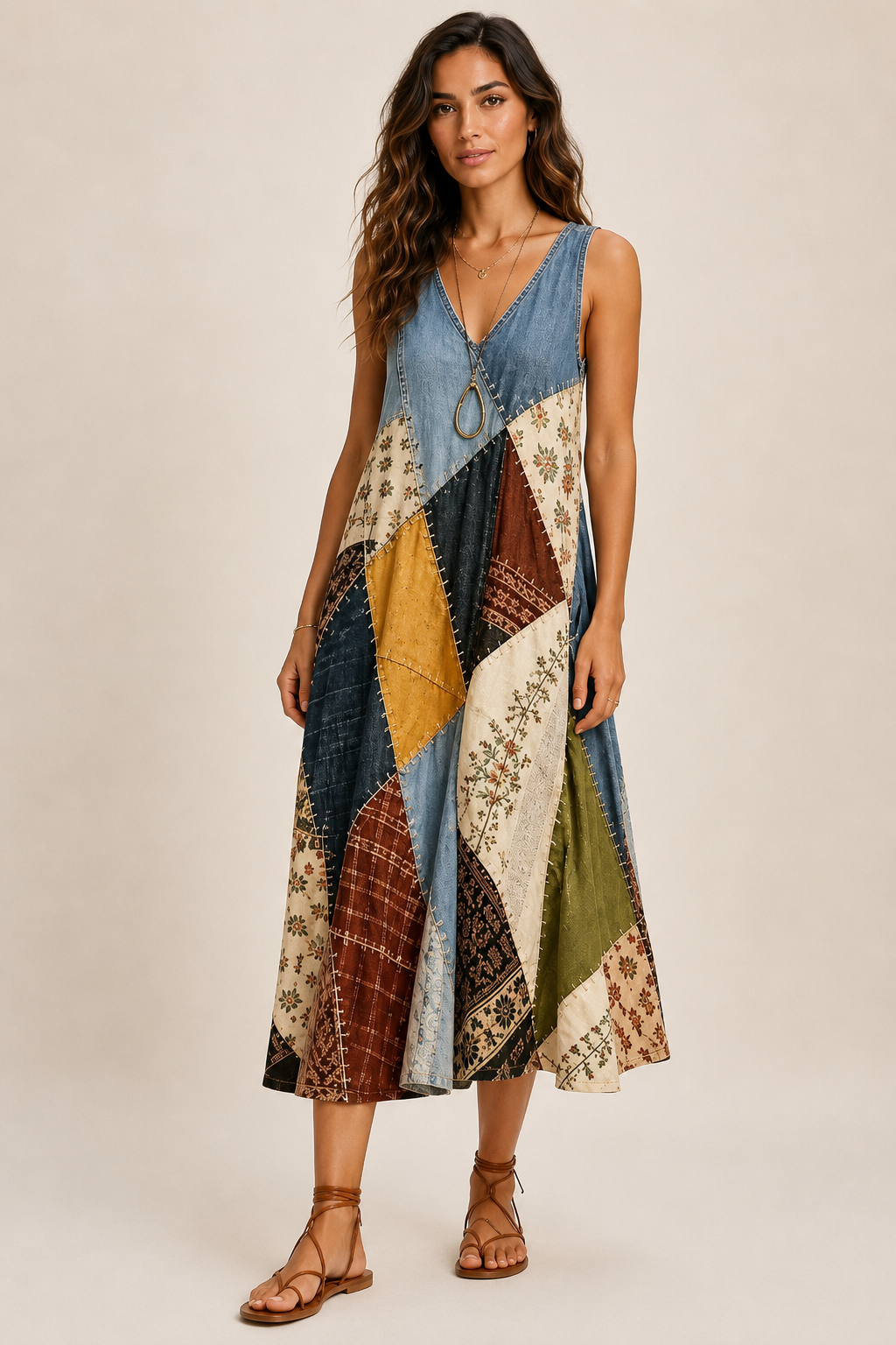 Elvira | Retro-Inspired Midi Dress with Vintage Patterns